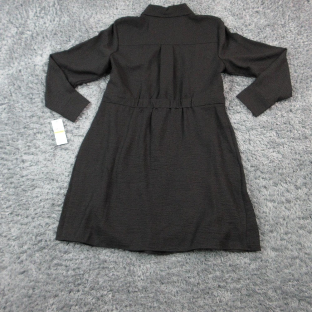 DKNY Dress Womens 14 Black Shirt Dress Midi Long Sleeve Button Front NWT - Picture 12 of 16